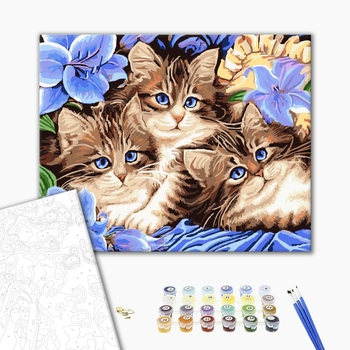 Картина по номерам Тварини, птахи та риби - Три киски