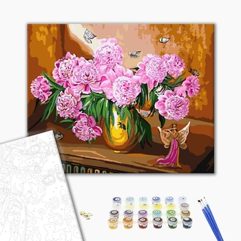 Картина по номерам Квіти - Цветы и фея