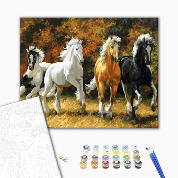 Картина по номерам Тварини, птахи та риби - Вільний табун