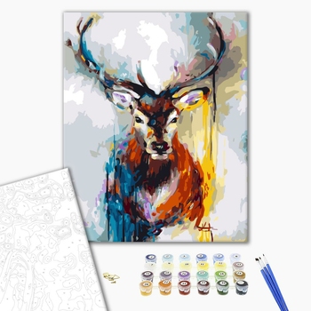 Картина по номерам Тварини, птахи та риби - Красочный олень