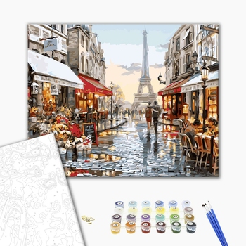 Картина по номерам Города - Париж після дощу