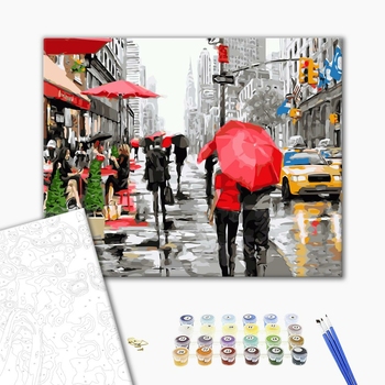 Картина по номерам Города - Дощ у Нью-Йорку