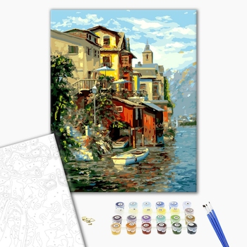 Картина по номерам Пейзажі - Город на озере