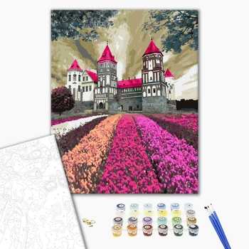 Картина по номерам Пейзажі - Мирський замок у квітах