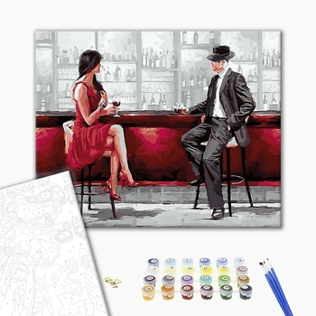 Картина по номерам Люди на картинах - За барной стойкой