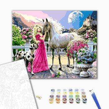 Картина по номерам Люди на картинах - Принцесса и единорог