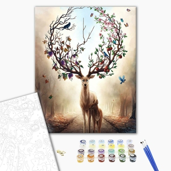 Картина по номерам Тварини, птахи та риби - Цветущий Олень