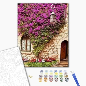 Картина по номерам Пейзажі - Цветочная стена