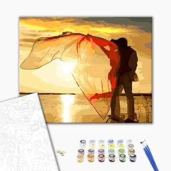 Картина по номерам Люди на картинах - Двоє на заході сонця
