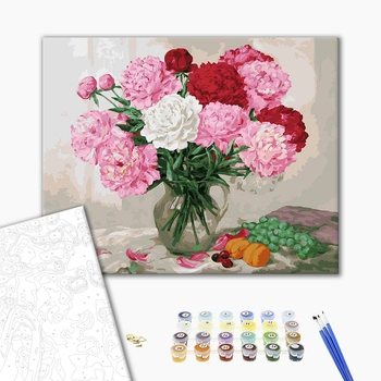 Картина по номерам Квіти - Пионы и виноград