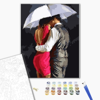 Картина по номерам Люди на картинах - Пара под зонтом