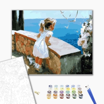 Картина по номерам Діти та ангели - Ласкаве море