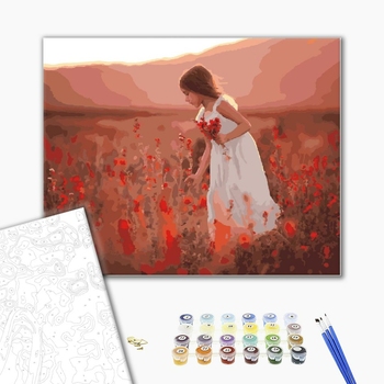 Картина по номерам Діти та ангели - Дівчинка в полі