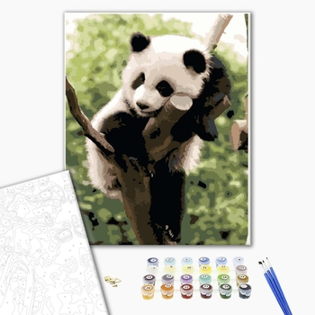 Картина по номерам Тварини, птахи та риби - Панда на ветке