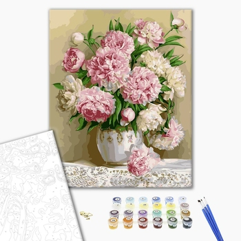Картина по номерам Квіти - Букет півоній