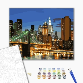 Картина по номерам Города - Міст в Нью-Йорку