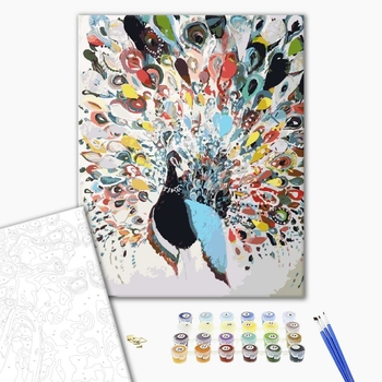 Картина по номерам Тварини, птахи та риби - Красочный павлин