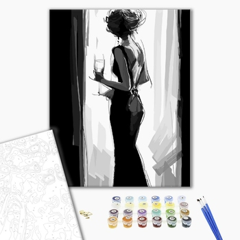 Картина по номерам Люди на картинах - Леді в чорному