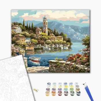 Картина по номерам Природа - Часовня у залива