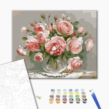 Картина по номерам Квіти - Троянди на столику