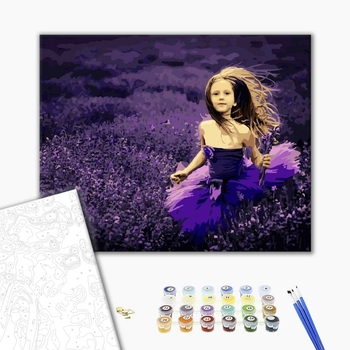 Картина по номерам Люди на картинах - Дівчинка у лавандовому полі
