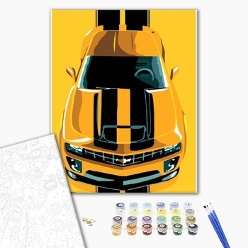 Картина по номерам Кораблі, автомобілі та літаки - Жовте авто