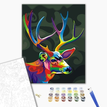 Картина по номерам Для початківців - Райдужний олень