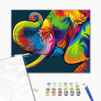 Картина по номерам Для початківців - Райдужний слон