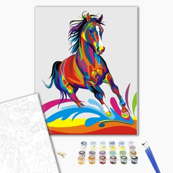 Картина по номерам Поп Арт - Райдужний кінь