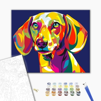 Картина по номерам Для початківців - Райдужна такса