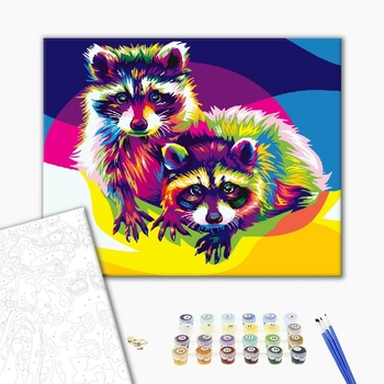 Картина по номерам Поп Арт - Веселкові єноти