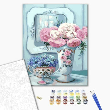 Картина по номерам Квіти - Бирюзовый натюрморт