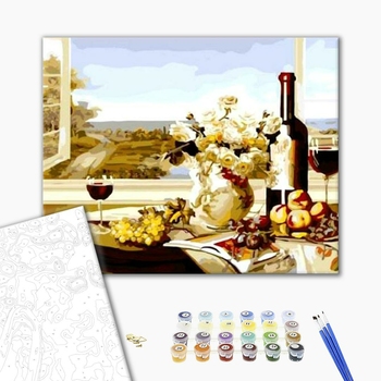 Картина по номерам Квіти - Винный натюрморт