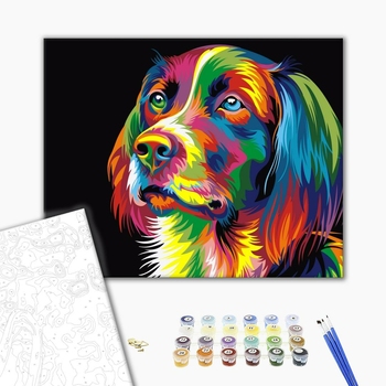 Картина по номерам Поп Арт - Веселковий пес