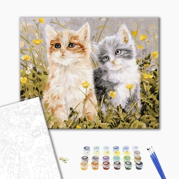 Картина по номерам Тварини, птахи та риби - Пара котят