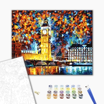 Картина по номерам Города - Фарби вечірнього Лондона. Леонід Афремов