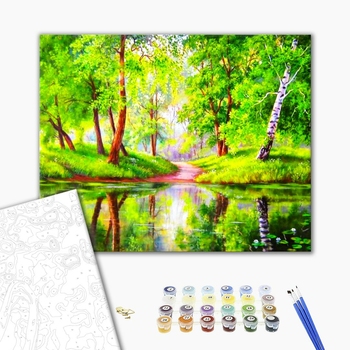 Картина по номерам Пейзажі - Лесное зеркало