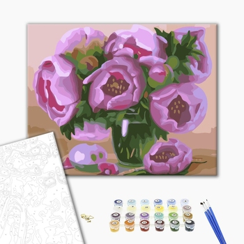 Картина по номерам Квіти - Ніжні півонії