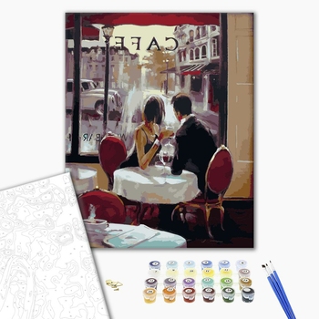 Картина по номерам Люди на картинах - Свидание в кафе