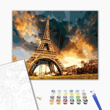 Картина по номерам Города - Ейфелева вежа на заході