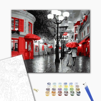 Картина по номерам Романтика - Прогулянка під дощем