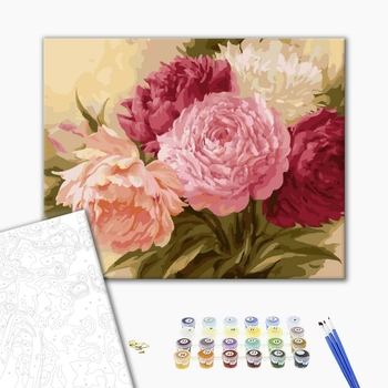 Картина по номерам Квіти - Розовые пионы