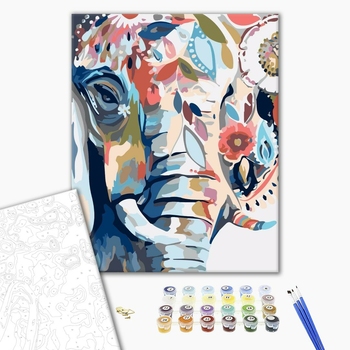 Картина по номерам Тварини, птахи та риби - Красочный слон