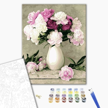 Картина по номерам Квіти - Ніжні півонії