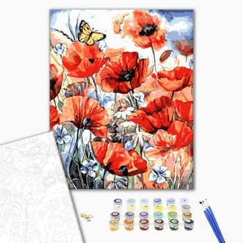 Картина по номерам Квіти - Маківки
