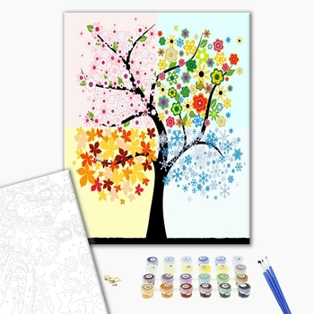 Картина по номерам Квіти - 4 сезона