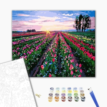 Картина по номерам Квіти - Поле тюльпанов