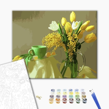 Картина по номерам Квіти - Жовті тюльпани