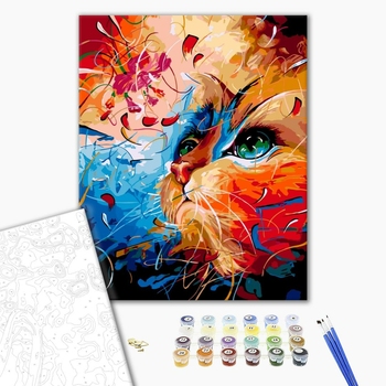 Картина по номерам Тварини, птахи та риби - Кіт з фантазій
