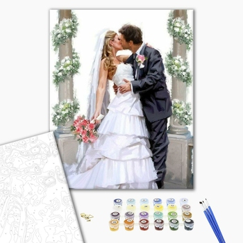 Картина по номерам Люди на картинах - Молодожены в арке